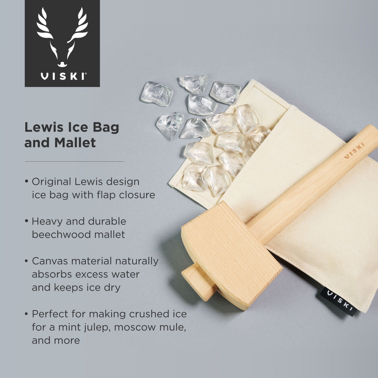 Viski® x Klaris - Lewis Ice Bag and Mallet