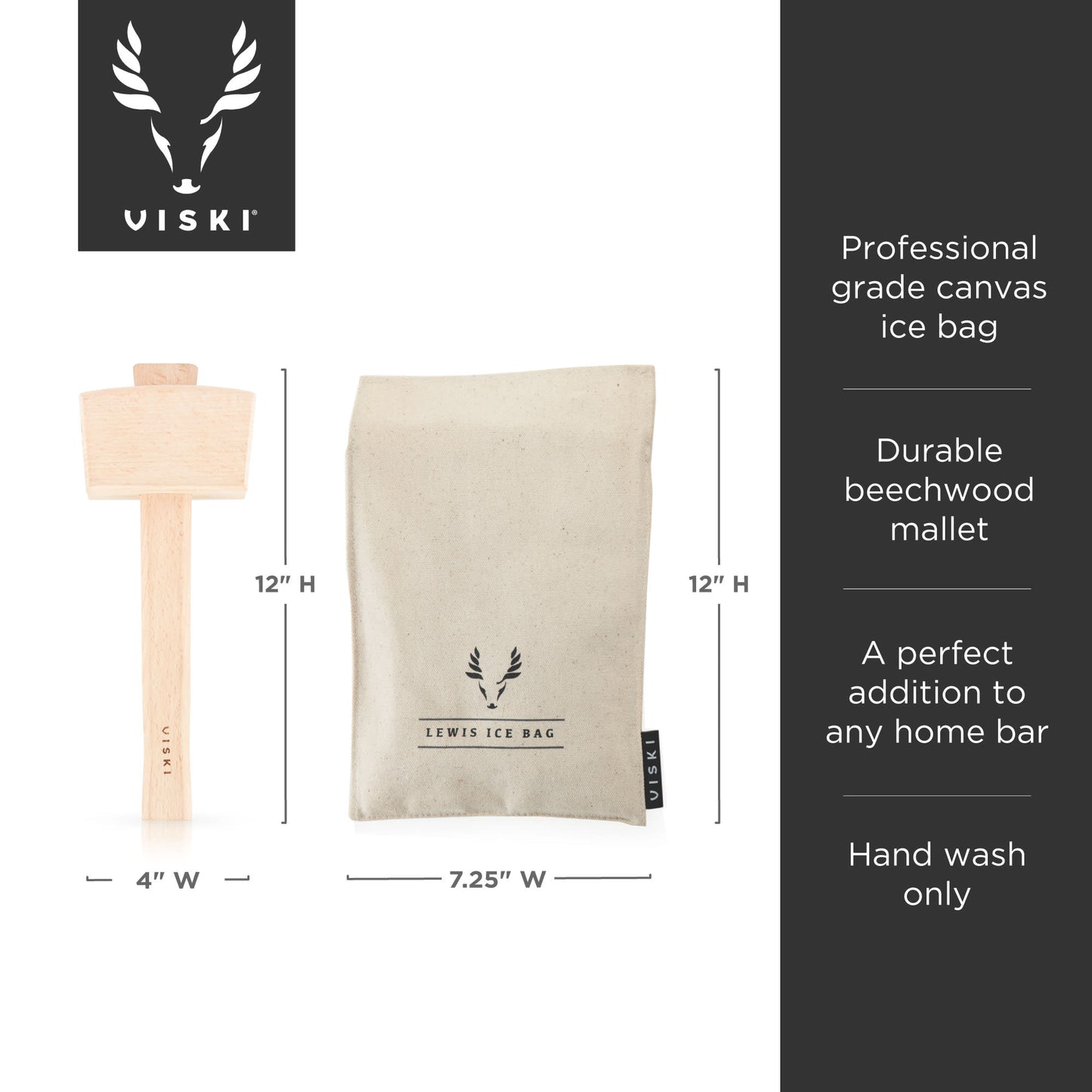 Viski® x Klaris - Lewis Ice Bag and Mallet