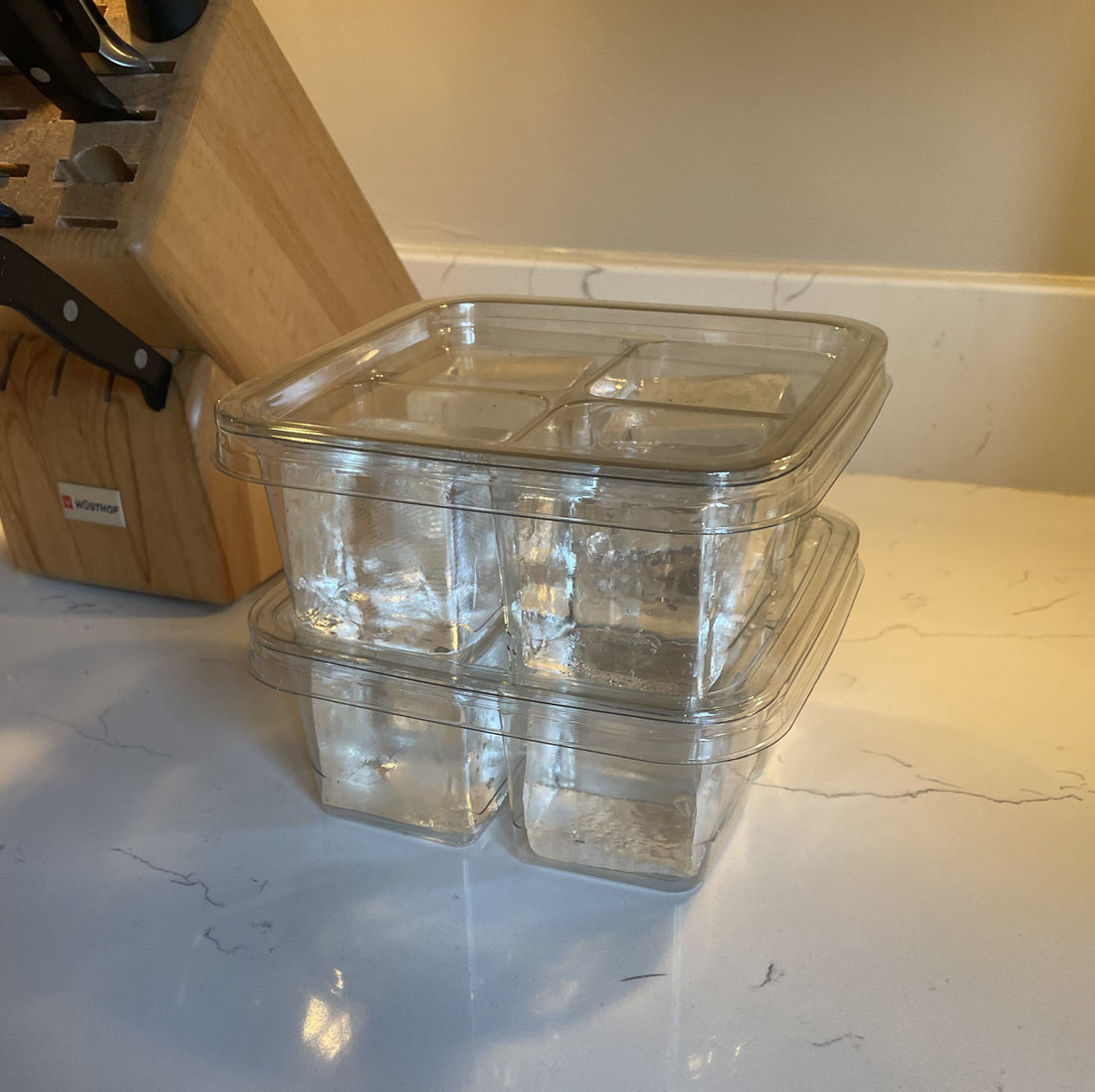 Storage of Clear, Craft Ice - Container Tray
