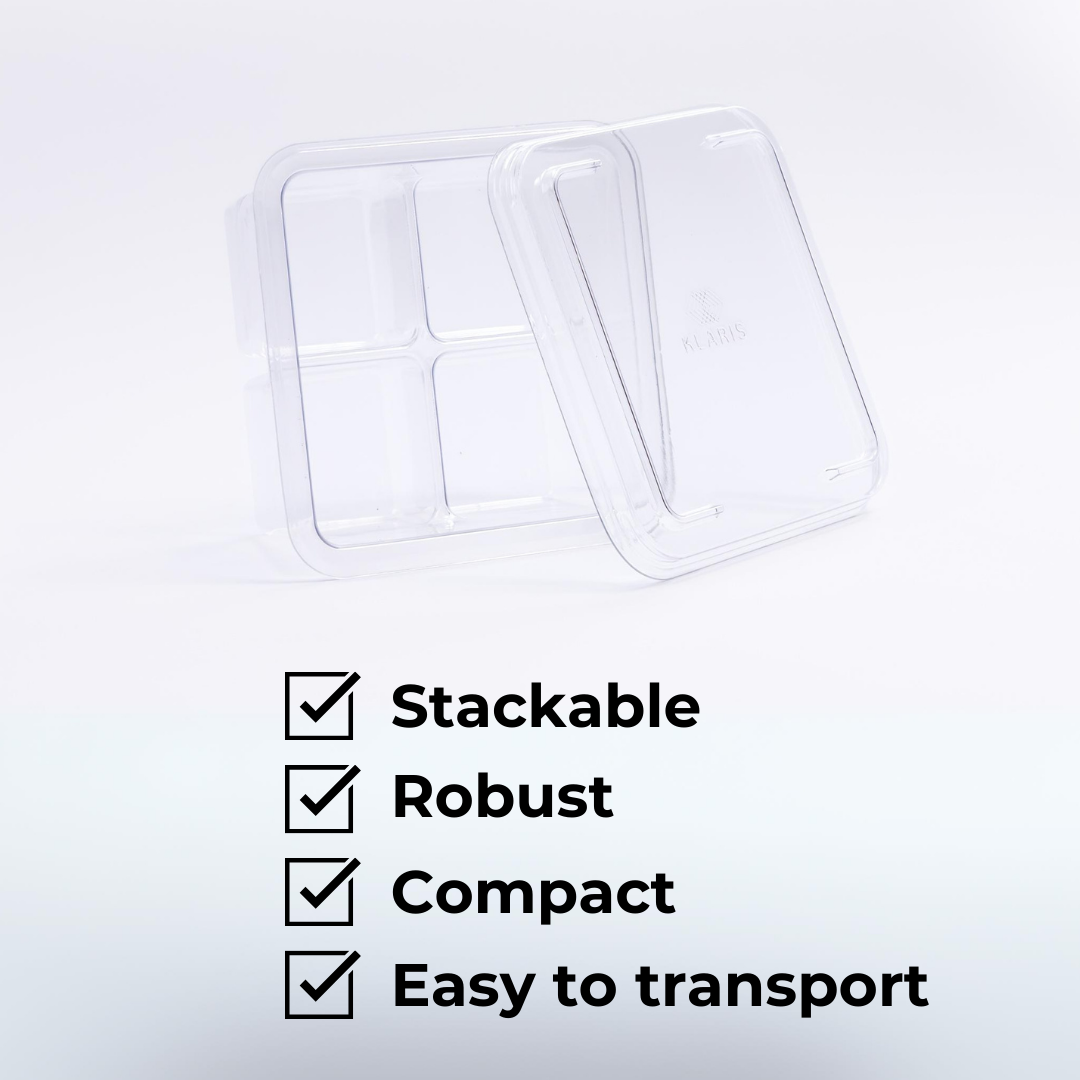 8mL Thick Glass Cube Storage Jars With Lids - 2 Pack By NuVape.net