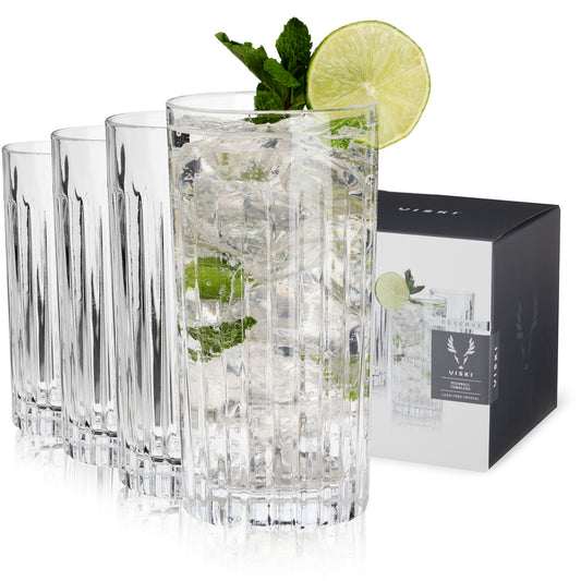 Viski® Reserve Milo Crystal Highball Glasses