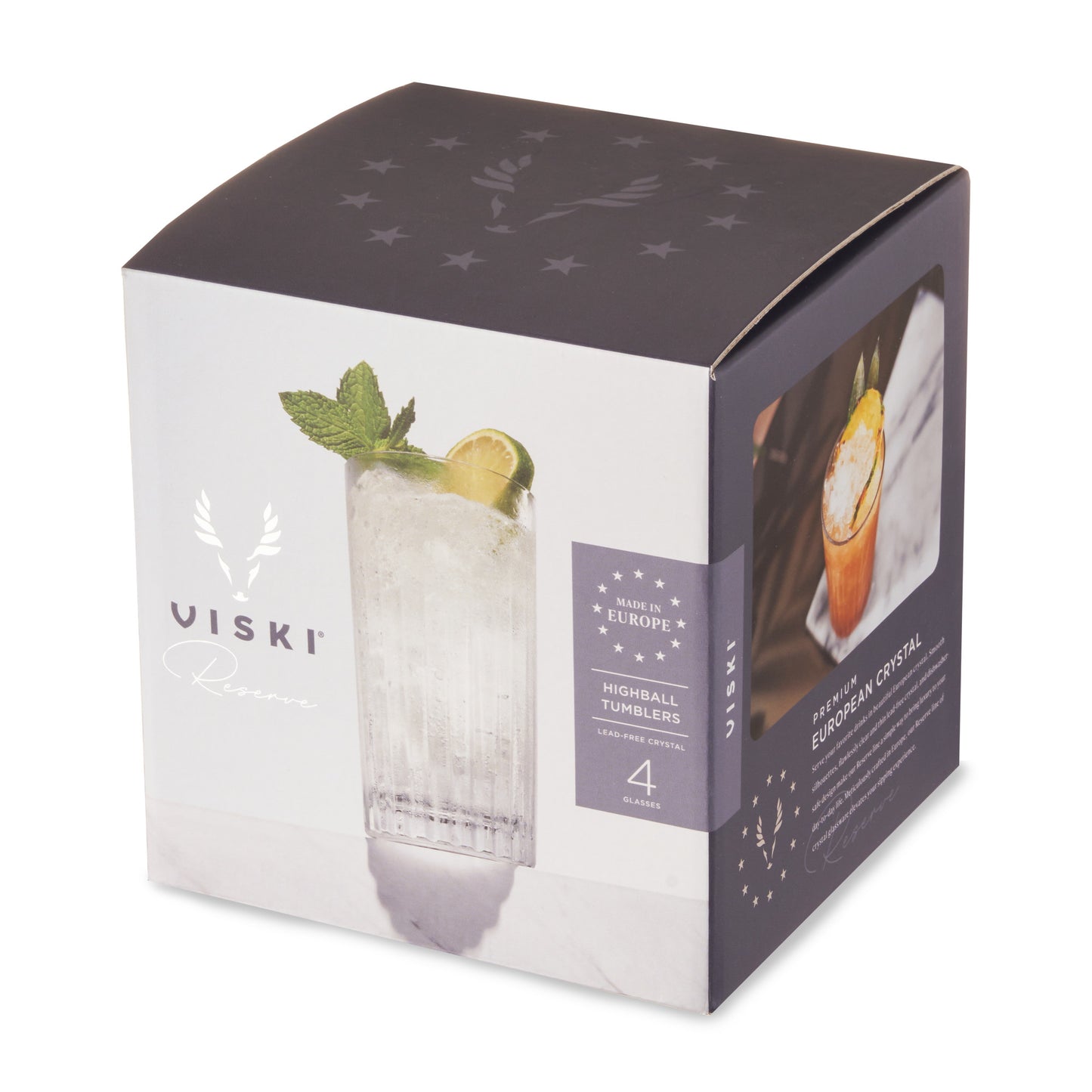 Viski® Reserve Milo Crystal Highball Glasses