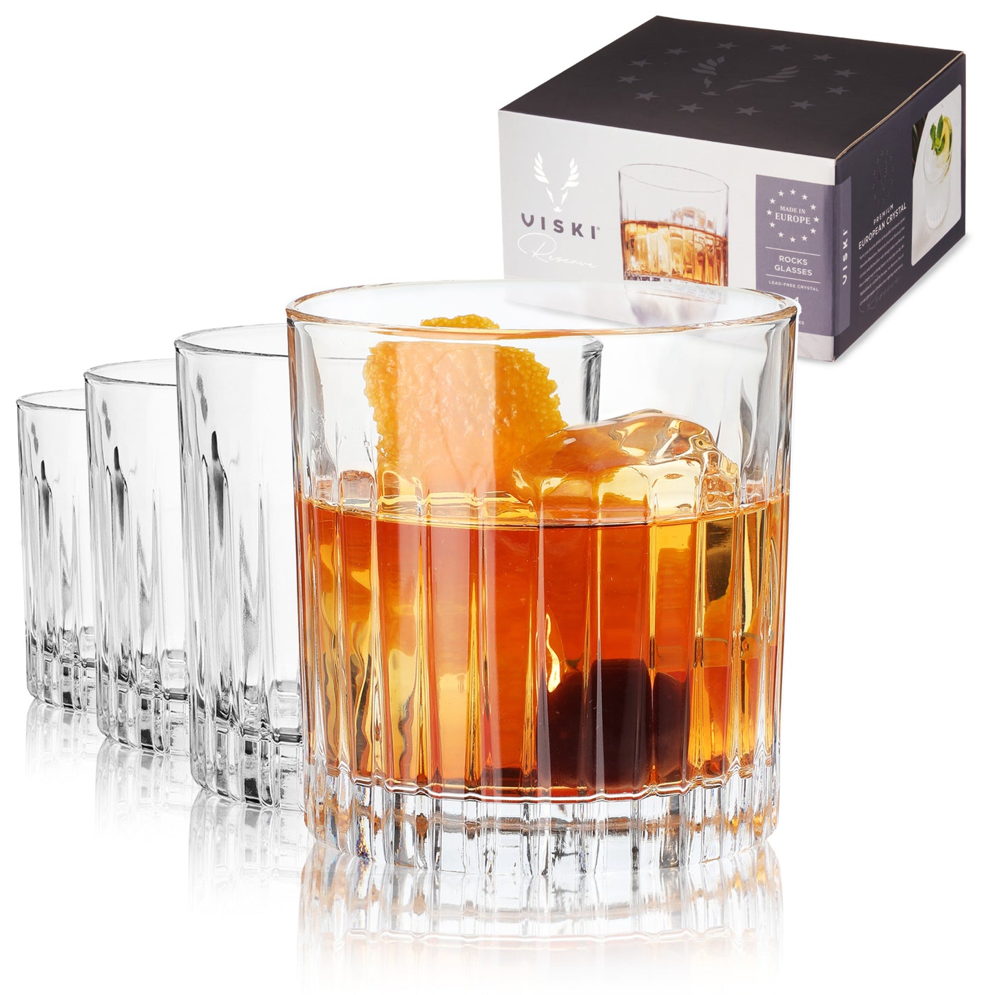 Viski® Reserve Milo Crystal Rocks Glasses